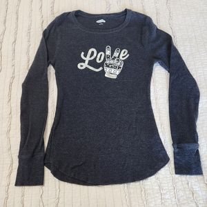 Old Navy Women's Love Thermal Long Sleeve Top, Size M, Charcoal Grey